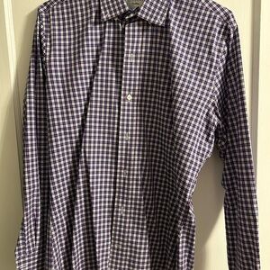 Ledbury Purple Plaid Long Sleeve Shirt 16.5